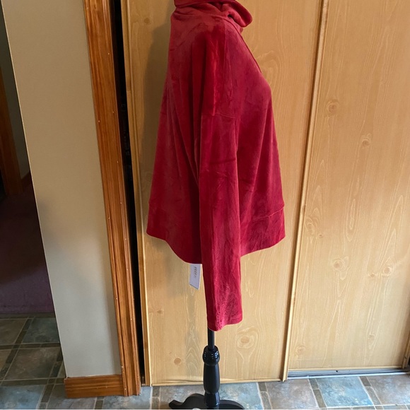 RBX • Velour Cowlneck Boxy Fit Sweatshirt in Red - Picture 10 of 14